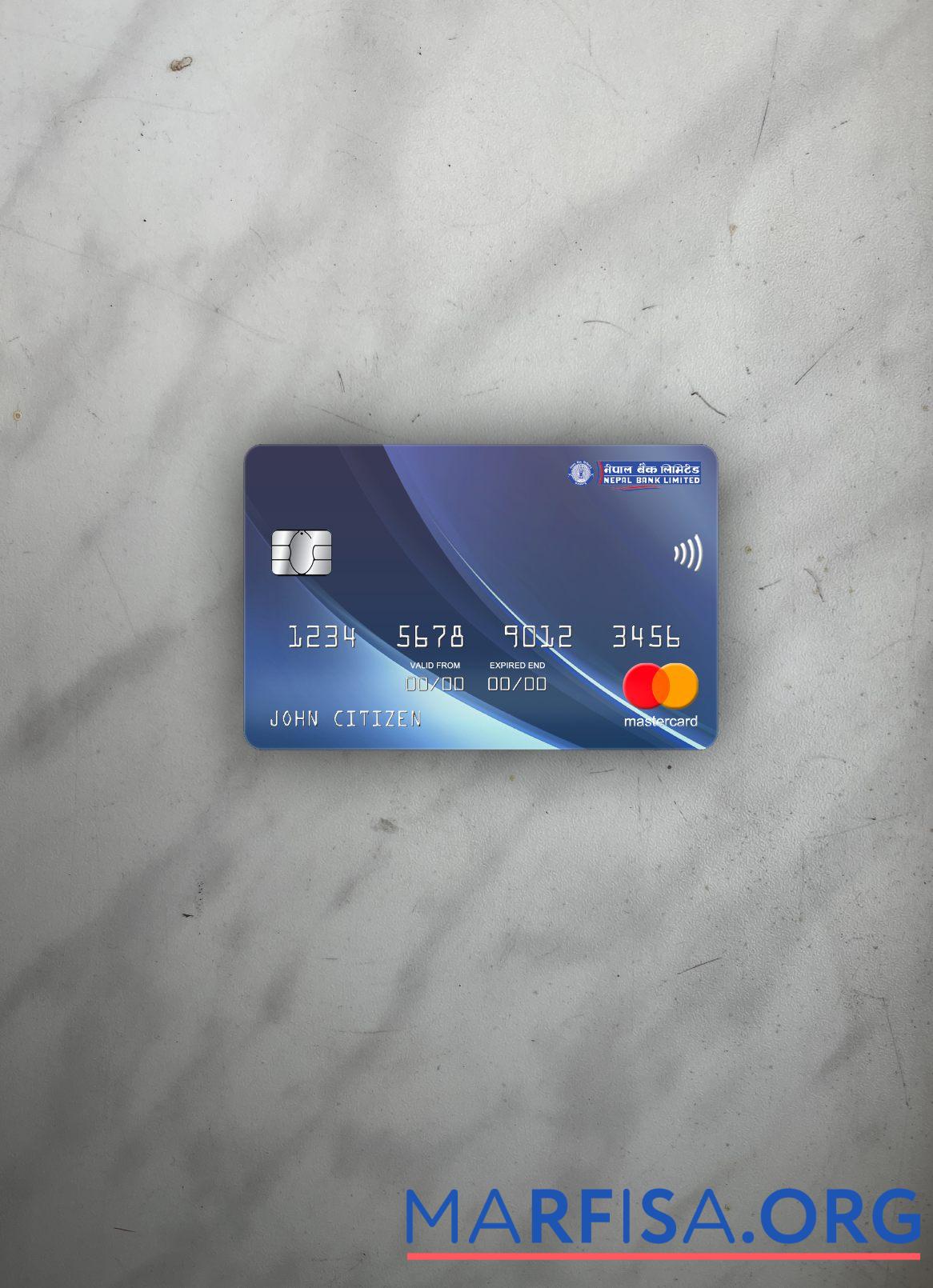 Blank Nepal Bank Nepal mastercard photolook front example